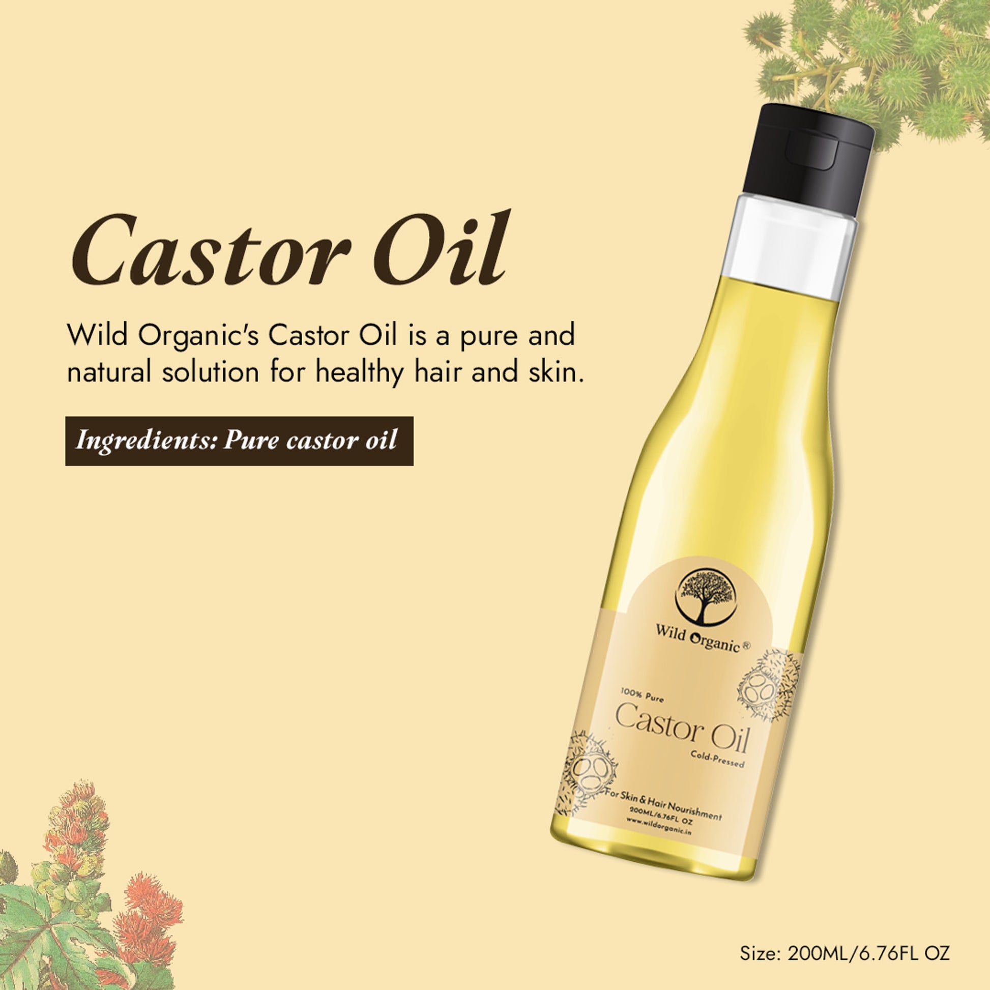 Wild Organic Castor Oil Pure And Natural