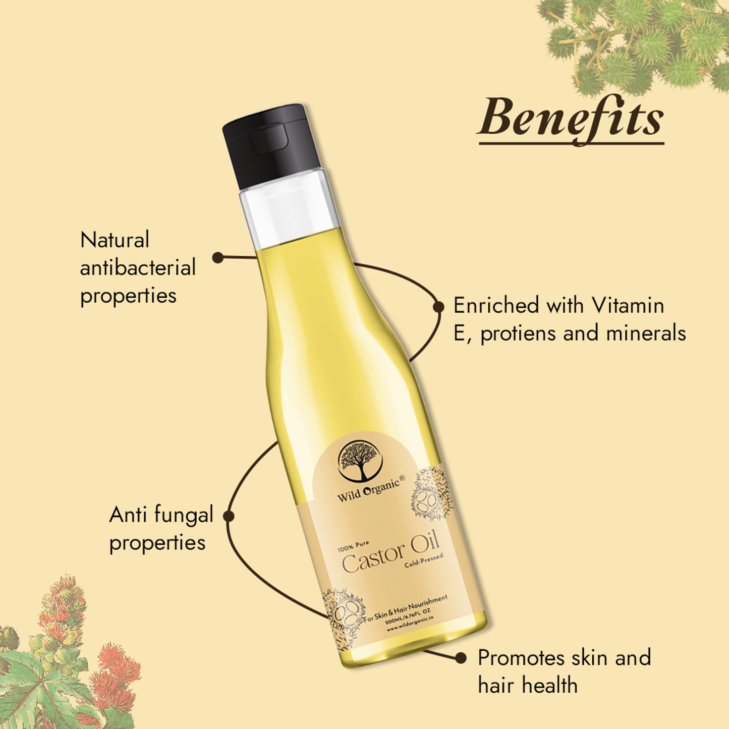 Wild Organic Castor Oil Pure And Natural