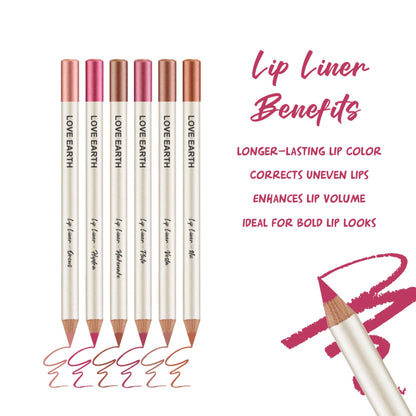 Love Earth Everyday Nudes Lip Liner - Pack Of 6