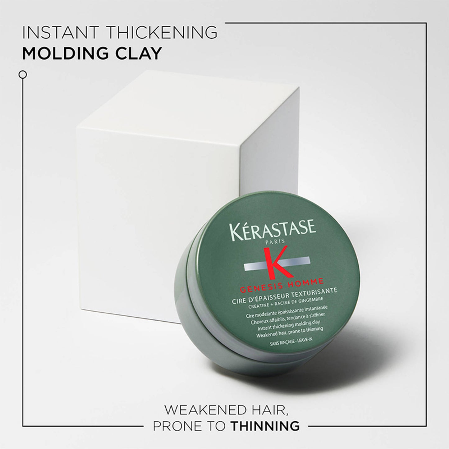 Kerastase Genesis Homme Anti-Hair Fall Thickening Clay, For Weakened Hair, Prone To Thinning