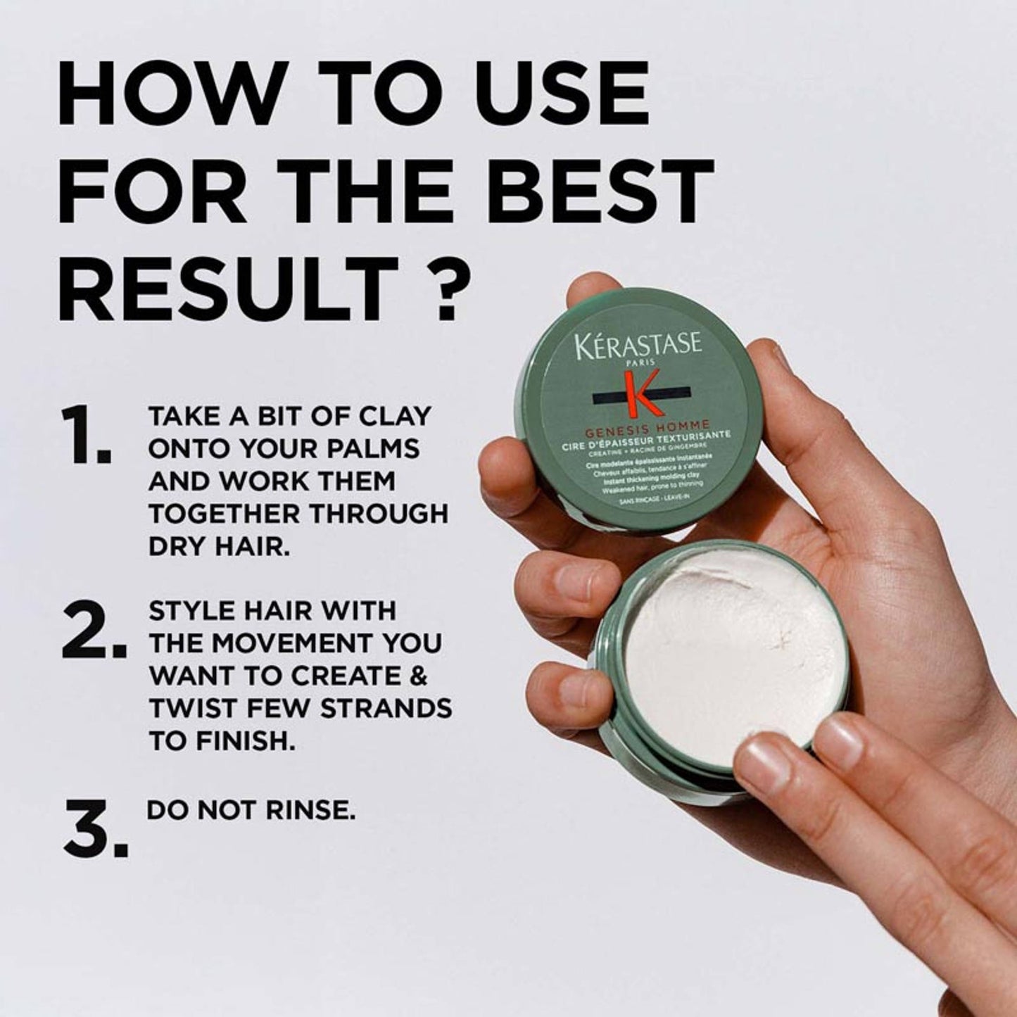 Kerastase Genesis Homme Anti-Hair Fall Thickening Clay, For Weakened Hair, Prone To Thinning