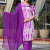 Indyancart VA Women's Dyed Regular Gotta Patti Pure Cotton Kurta with Palazzos & With Dupatta