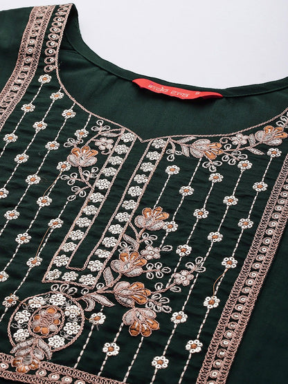 Dhiyona IE Floral Yoke Design Sequined Kurta