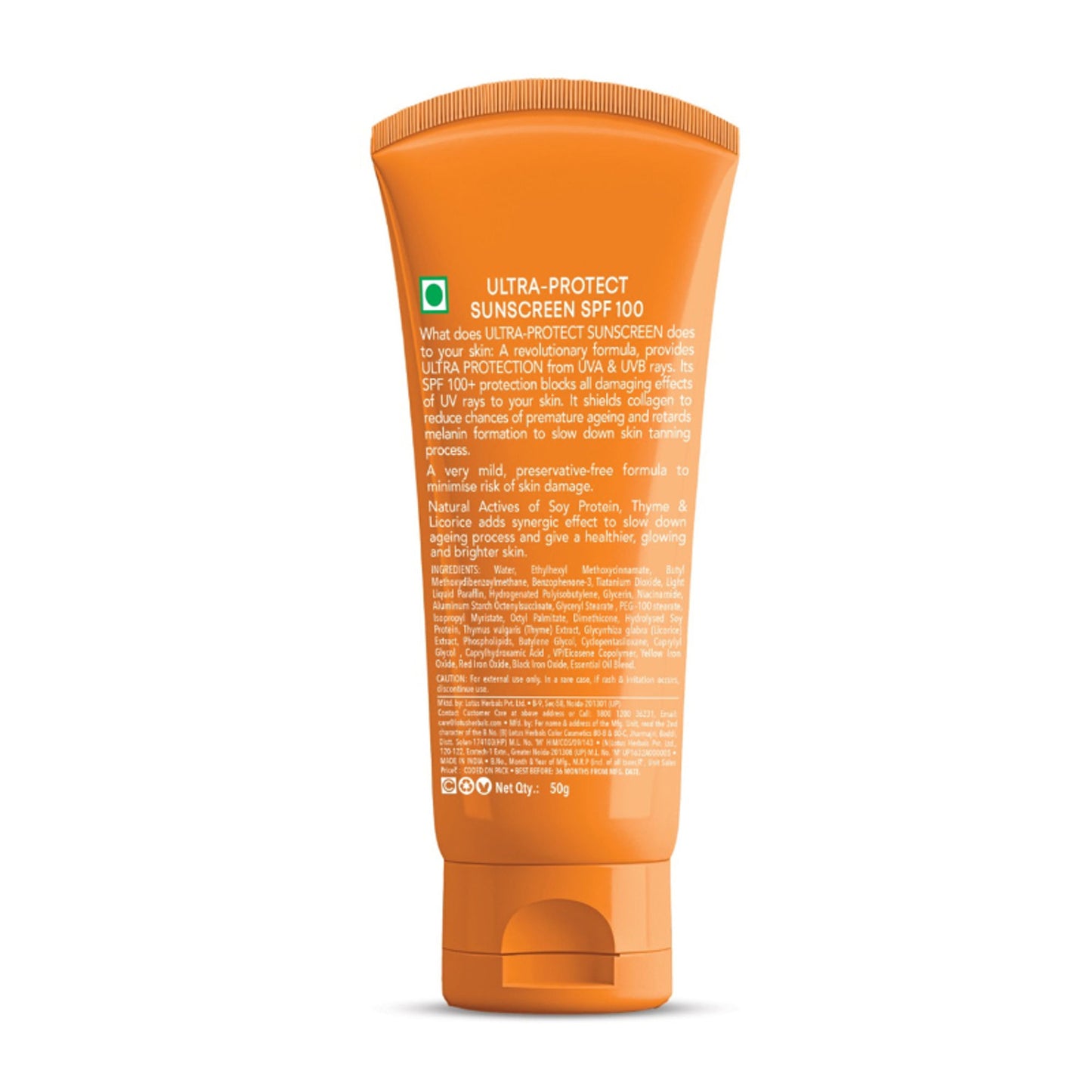Lotus Herbals SafeSun Ultra-Protect Sunscreen PF 100+ PA+++, Tinted, Anti-Ageing, For All Skin Types