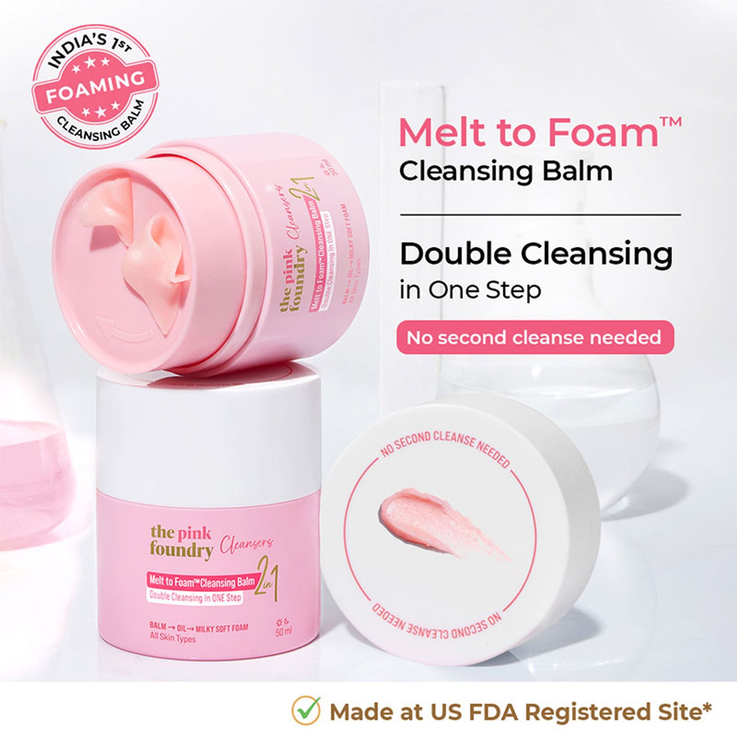 The Pink Foundry Melt To Foam Cleansing Balm