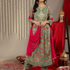 Dhiyona VA Women'sFloral Printed Gotta Patti Regular Kurta with Trousers & With Dupatta