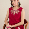 Dhiyona IE Women Solid Embroidered Kurta with Trousers