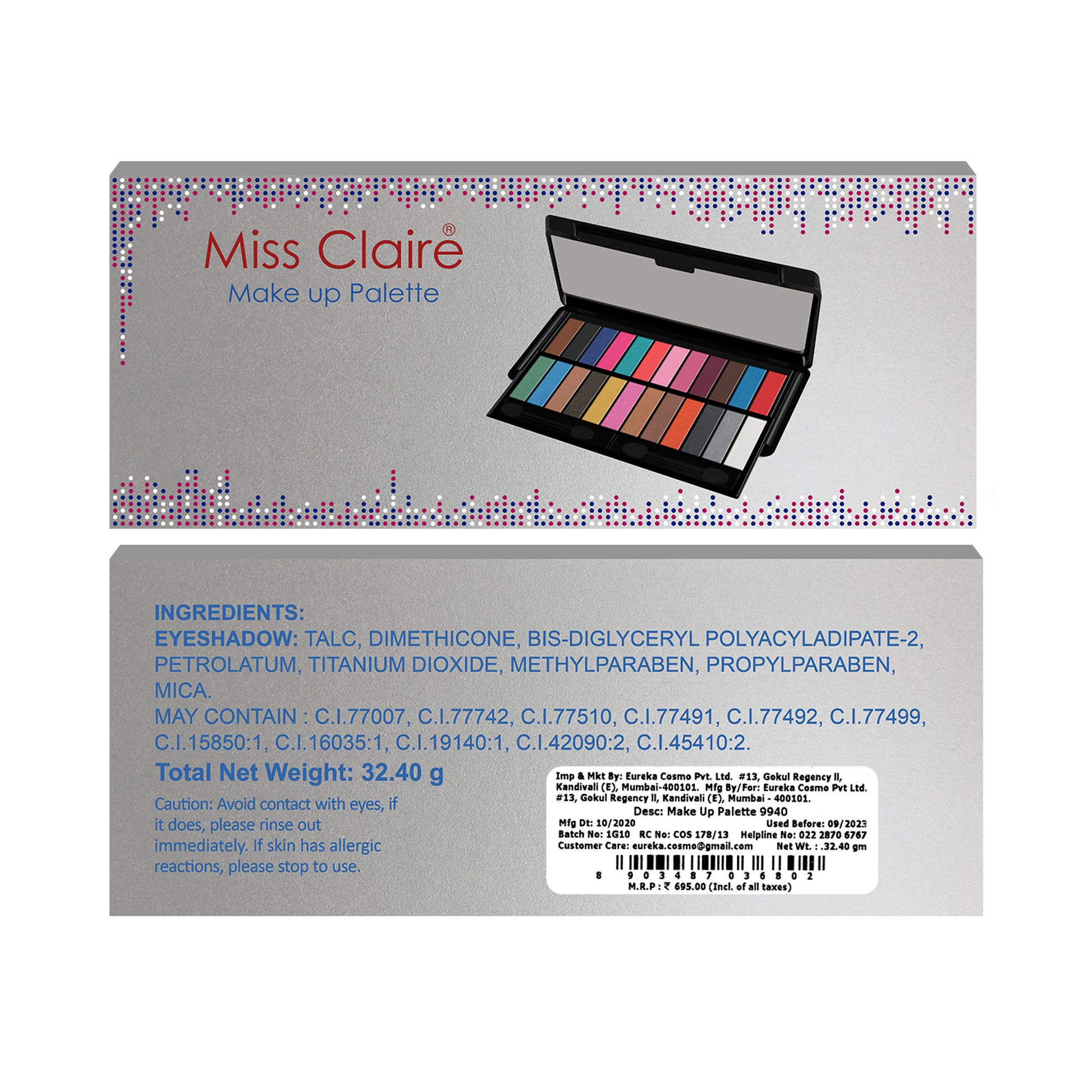 Miss Claire Make Up Palette 9940 (Eyeshadow Palette)