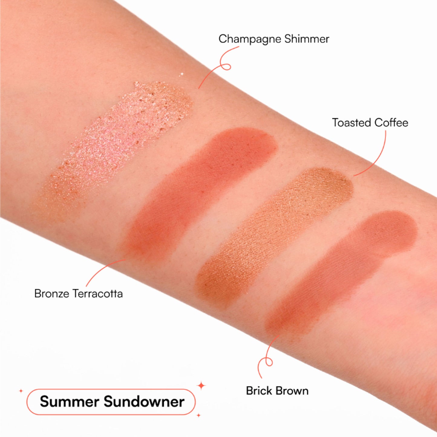 Gush Beauty 4 In 1 Eyeshadow Palette Easy To Blend Kpop - Summer Sundowner