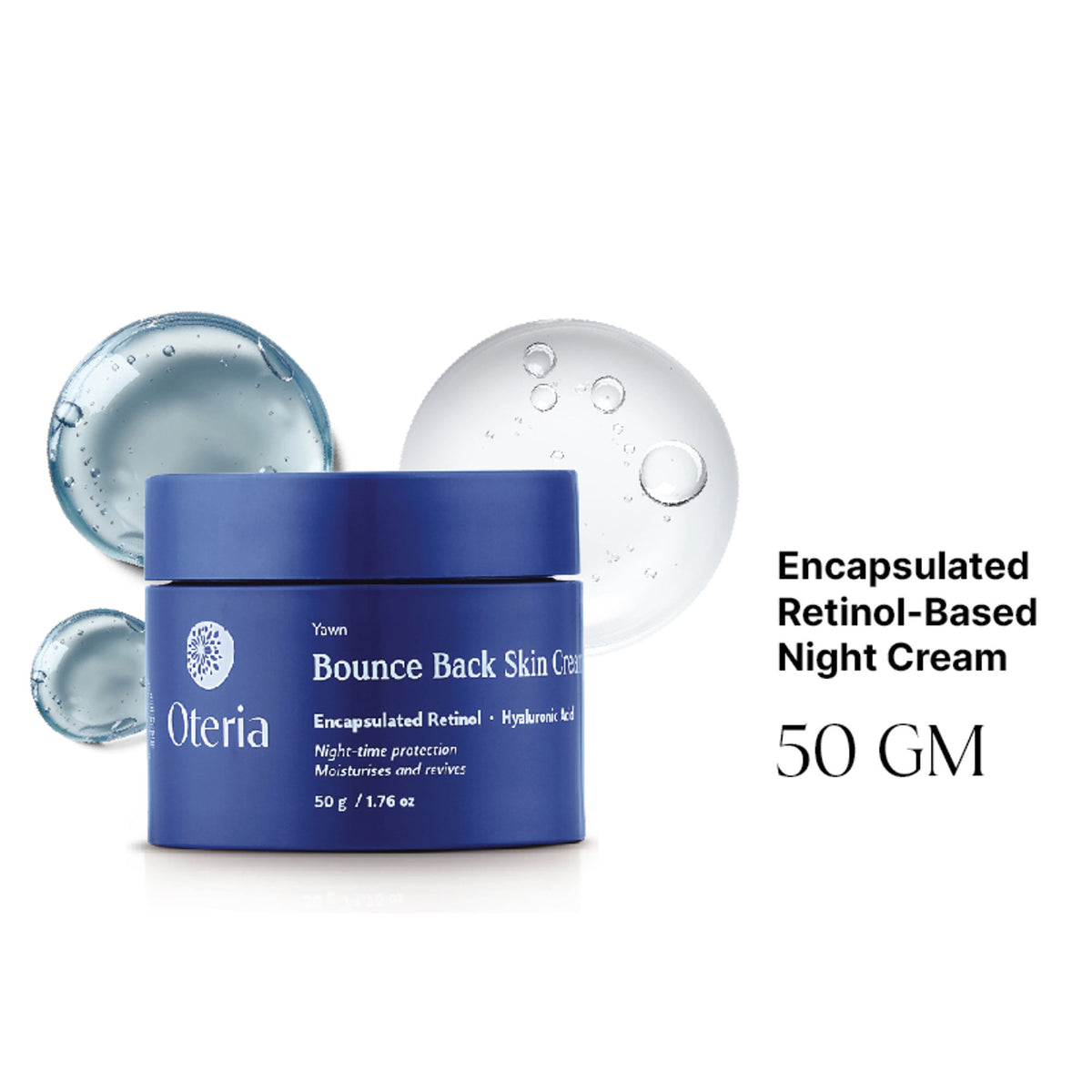 Oteria Bounce Back Skin Cream With 0.1% Encapsulated Retinol 0.1% Hyaluronic Acid Night Skin Repair