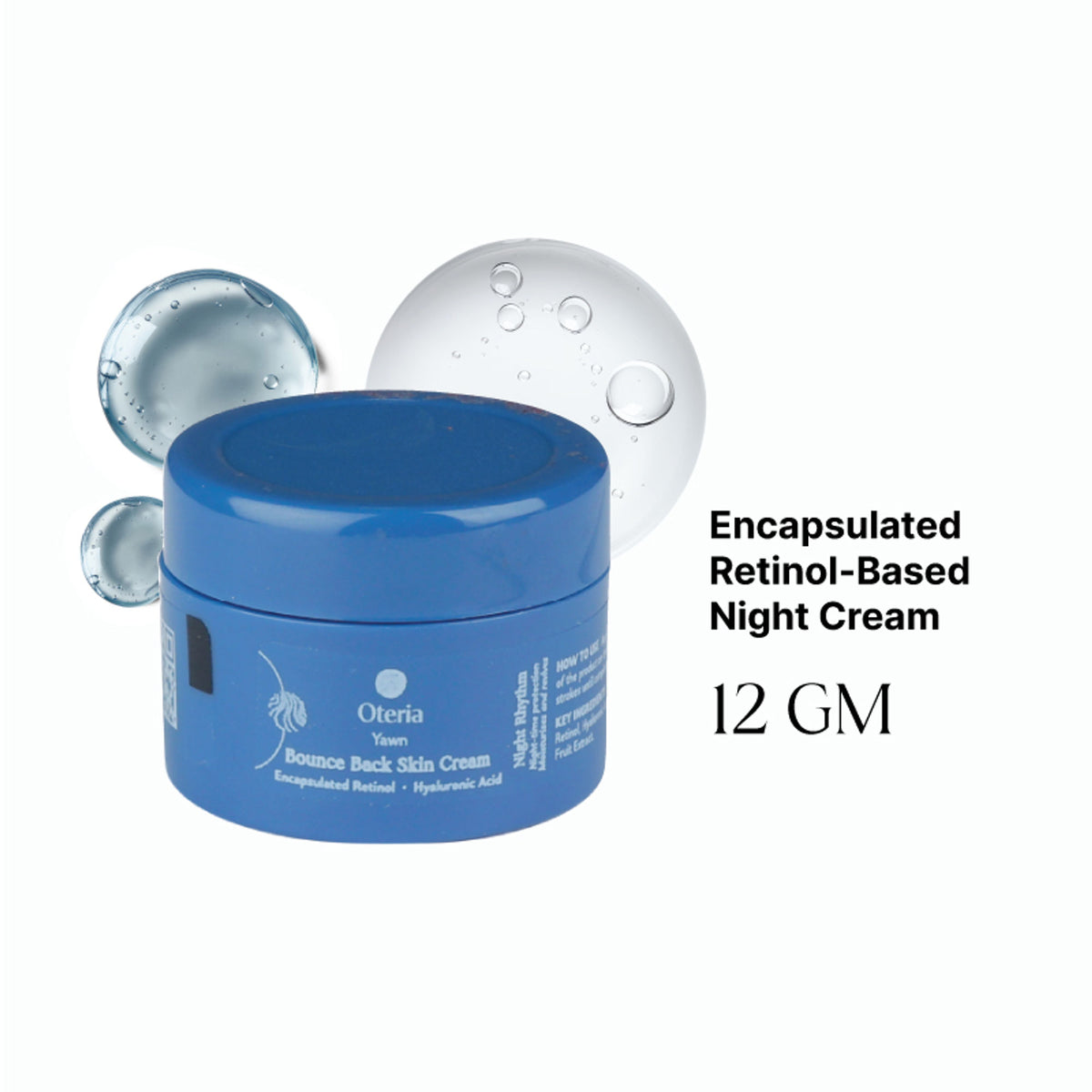 Oteria Bounce Back Skin Cream With 0.1% Encapsulated Retinol 0.1% Hyaluronic Acid Night Skin Repair