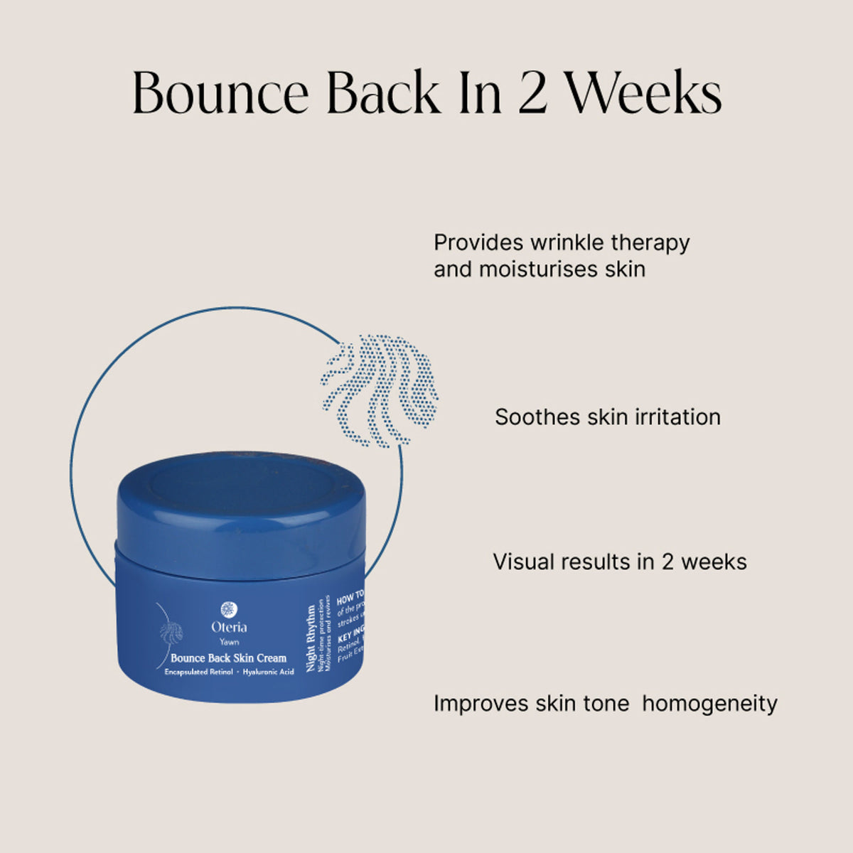 Oteria Bounce Back Skin Cream With 0.1% Encapsulated Retinol 0.1% Hyaluronic Acid Night Skin Repair