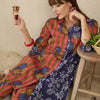 Dhiyona IE Floral Screen Printed Shirt Collar Pure Cotton Straight Kurta With Trousers