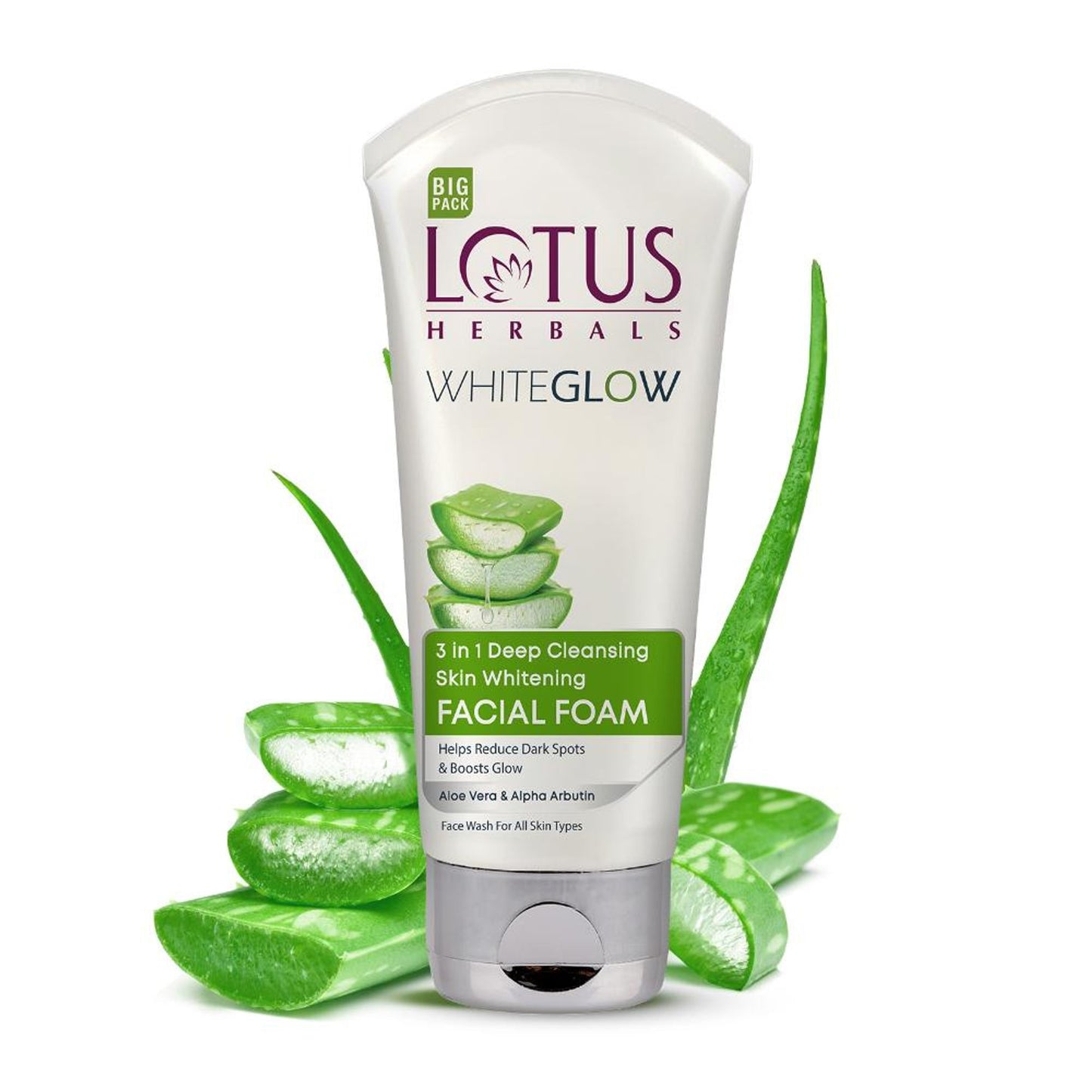 Lotus Herbals WhiteGlow 3 In 1 Deep Cleansing Facial Foam, Acne & Oil-Control For All Skin Types