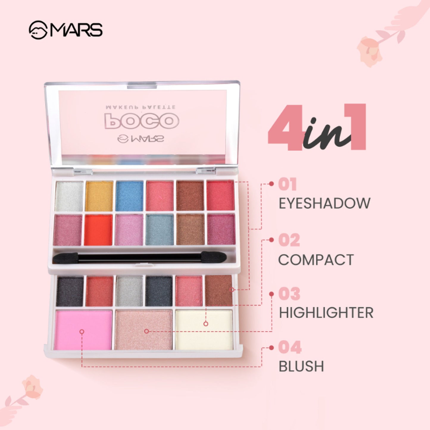 MARS Poco Face Makeup And Eyeshadow Palette - 01