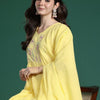Dhiyona IE Floral Embroidered Thread Work Pure Cotton Kurta with Trousers & With Dupatta