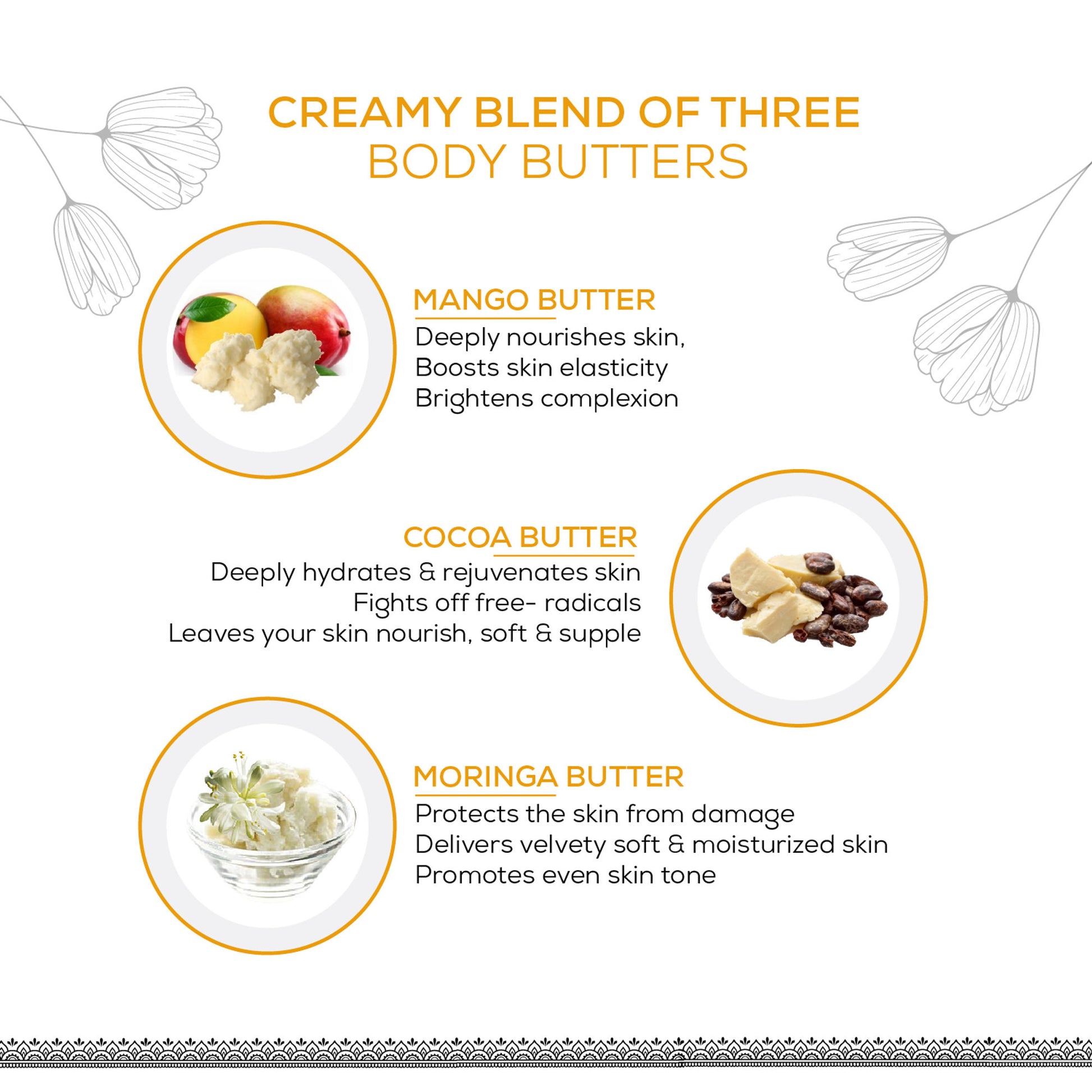 Ayouthveda Skin Enrichment Body Butter with Mango, Cocoa & Moringa for Deep Nourished Skin