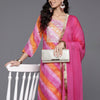 Dhiyona VA Women'sBandhani Embroidered Zari Kurta with Trousers & Dupatta
