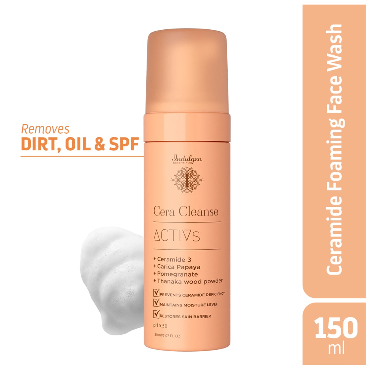 Indulgeo Essentials Cera Cleanse Activs - Ceramide Foaming Face Wash