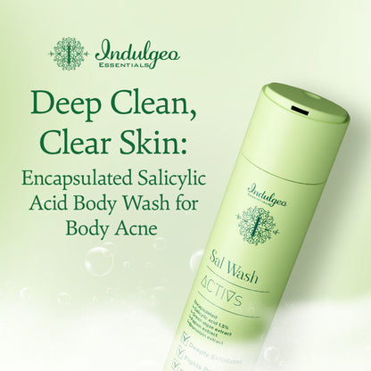 Indulgeo Essentials Sal Wash - Body Wash With Encapsulated Salicylic Acid 1.5% For Body Acne