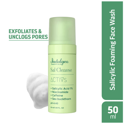 Indulgeo Essentials Sal Cleanse Activs - Salicylic Acid Foaming Face Wash