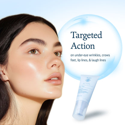 Indulgeo Essentials Pep-Tite peptide skin moisturizer for firming, reducing wrinkles, fine lines, and crow's feet on the face.