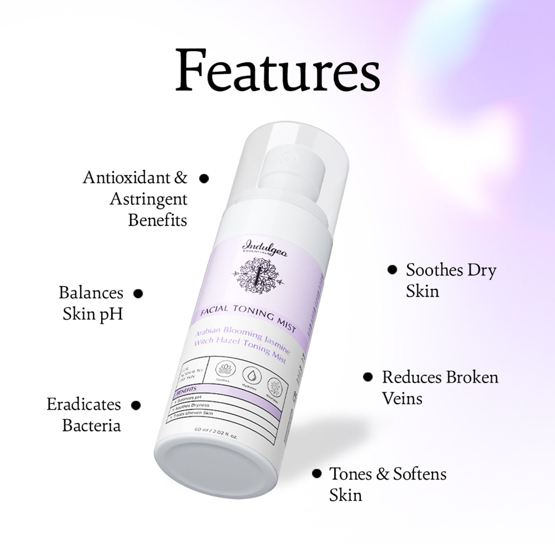 Indulgeo Essentials Arabian Blooming Jasmine Witch Hazel Toning Mist/Toner For Dry Skin