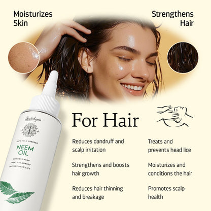 Indulgeo Essentials 100% Cold Pressed Pure Herbal Neem Oil For Hair & Skin
