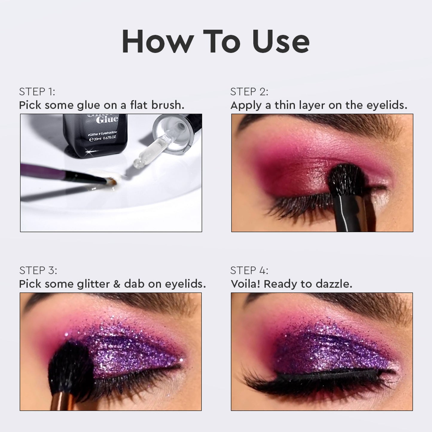 C2p pro Glitter Glue Long lasting quick dry for loose eye shadow