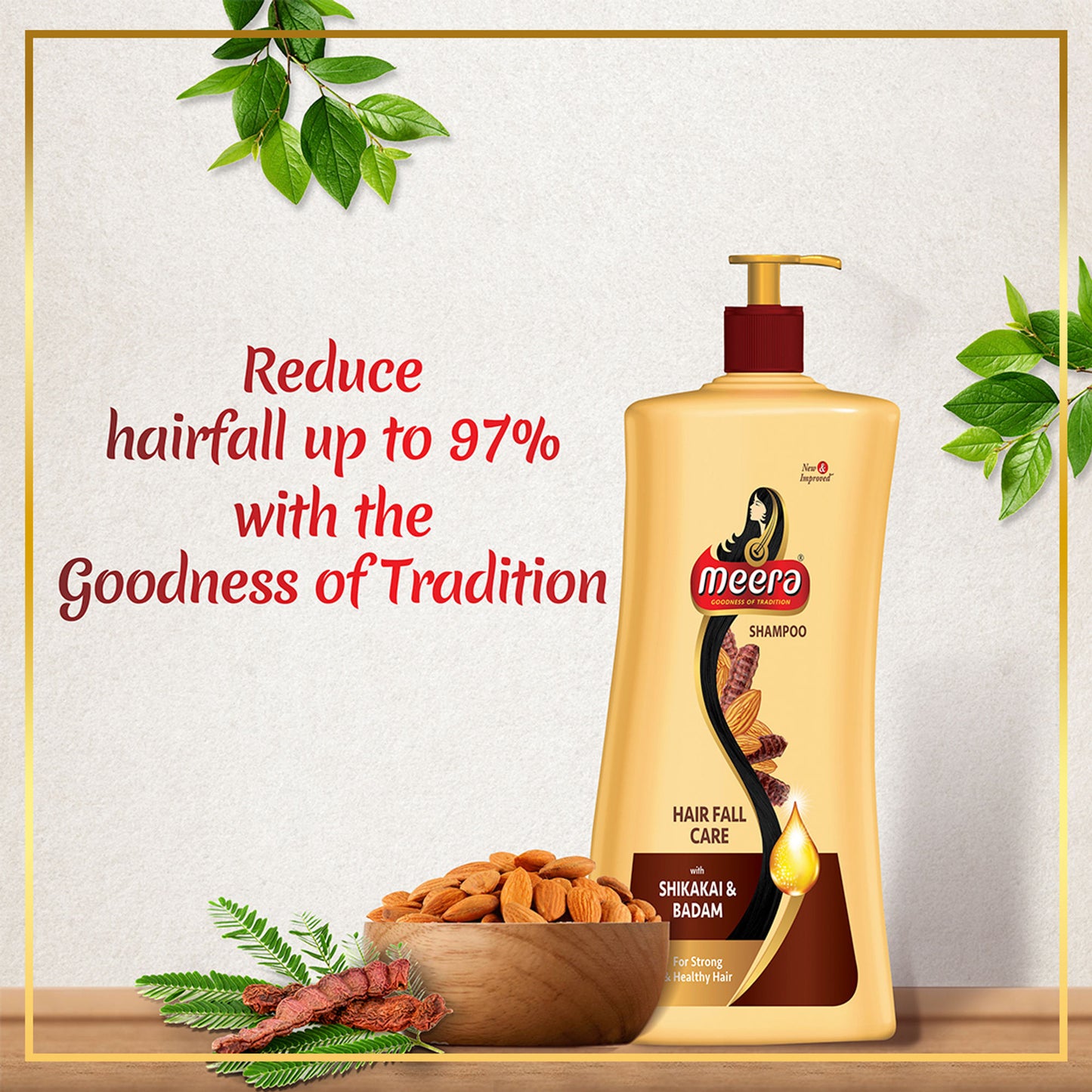 Meera Strong and Healthy Shampoo, With Goodness Of Kunkudukai and Badam