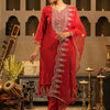 Dhiyona IE Women Ethnic Motifs Embroidered Regular Kurta with Trousers & With Dupatta