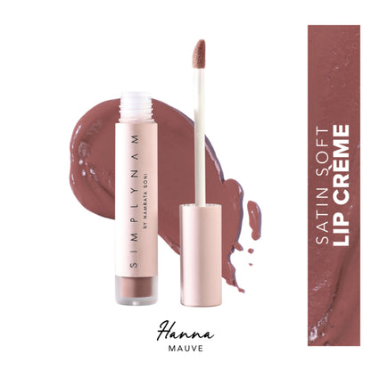 Simply Nam Satin Soft Lip Creme, Hydrating, Botanical Colour for Everyday Lips - Mauve