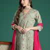 Dhiyona IE Bandhani Printed Thread Work Pure Cotton Kurta with Trousers & With Dupatta
