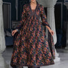 Indyancart VA Women'sFloral Printed & Sequinned Pure Cotton Anarkali Kurta With Trouser & Dupatta