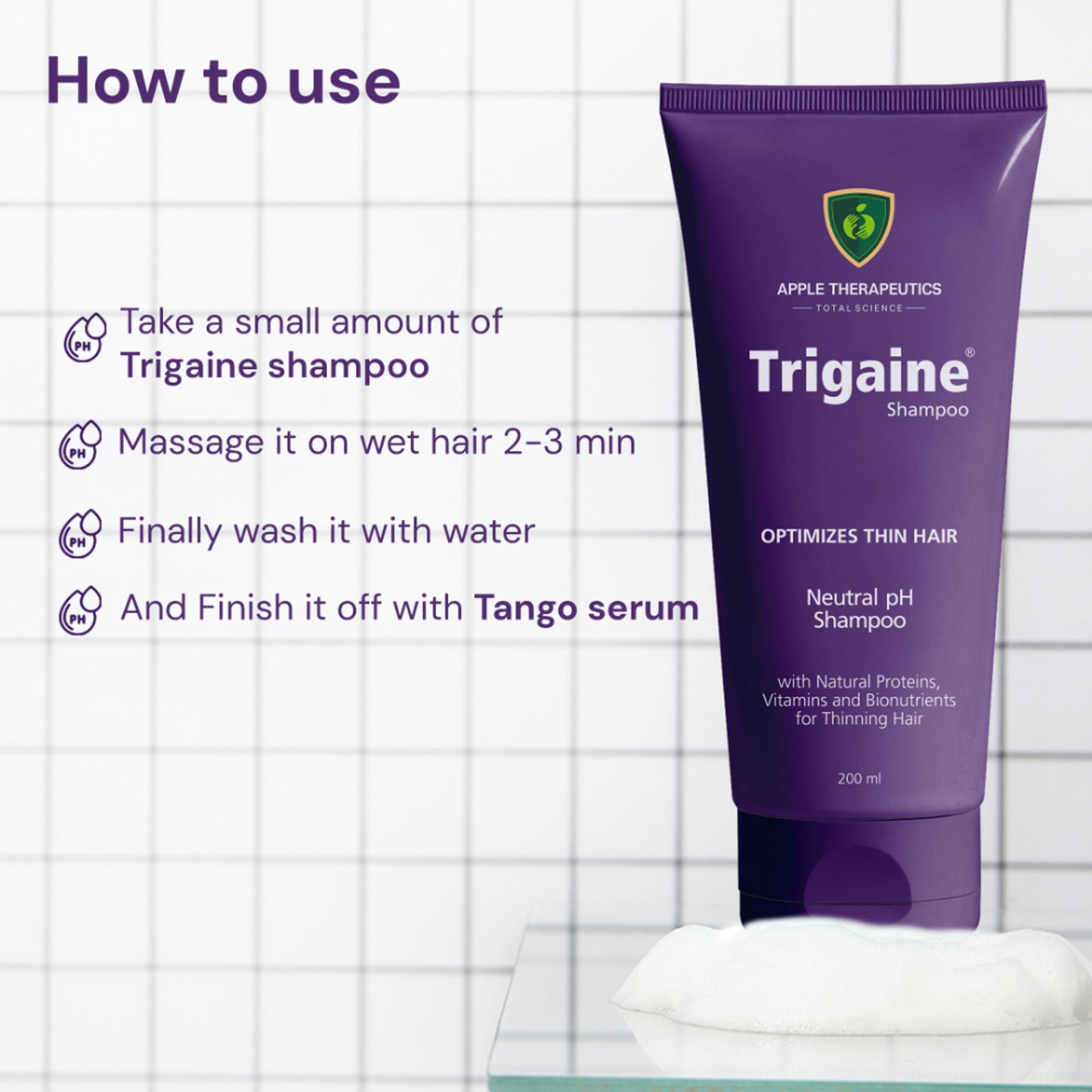 Trigaine PH 5.5 Balanced Shampoo Color & Heat Treated Hair Natural Proteins Vitamins & Bionutrients