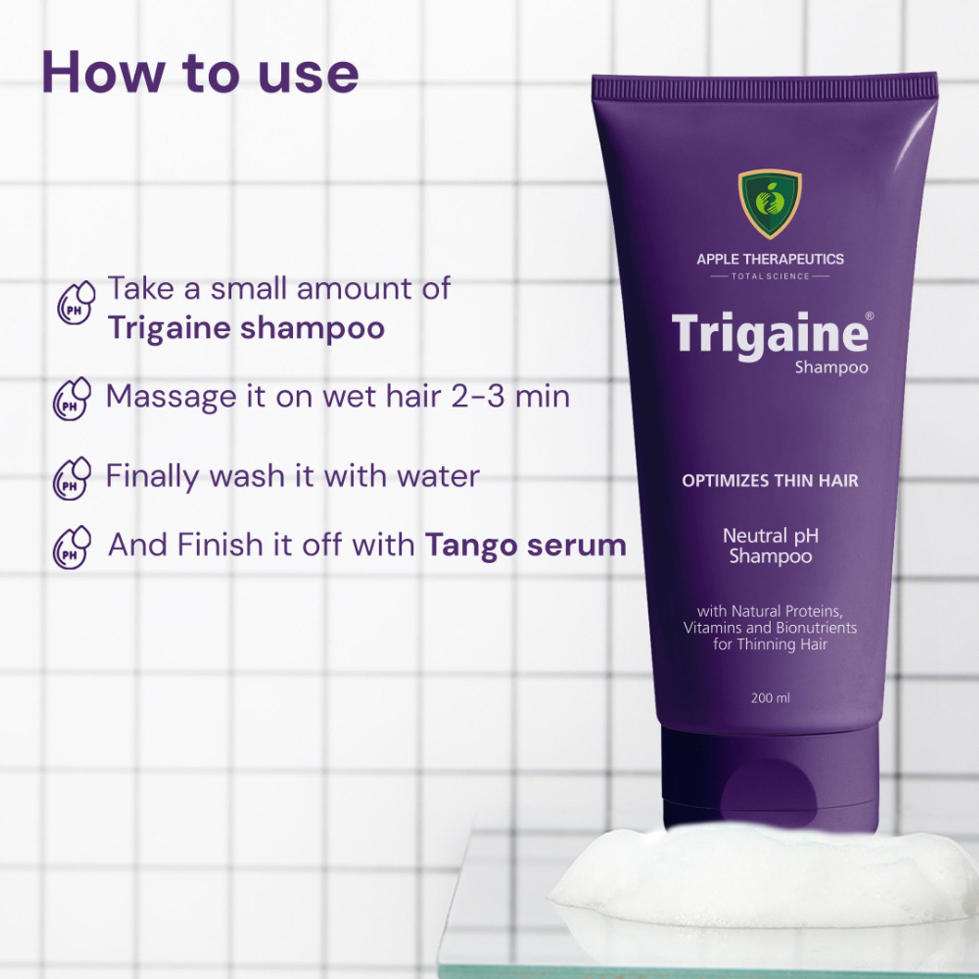 Trigaine PH 5.5 Balanced Shampoo Color & Heat Treated Hair Natural Proteins Vitamins & Bionutrients