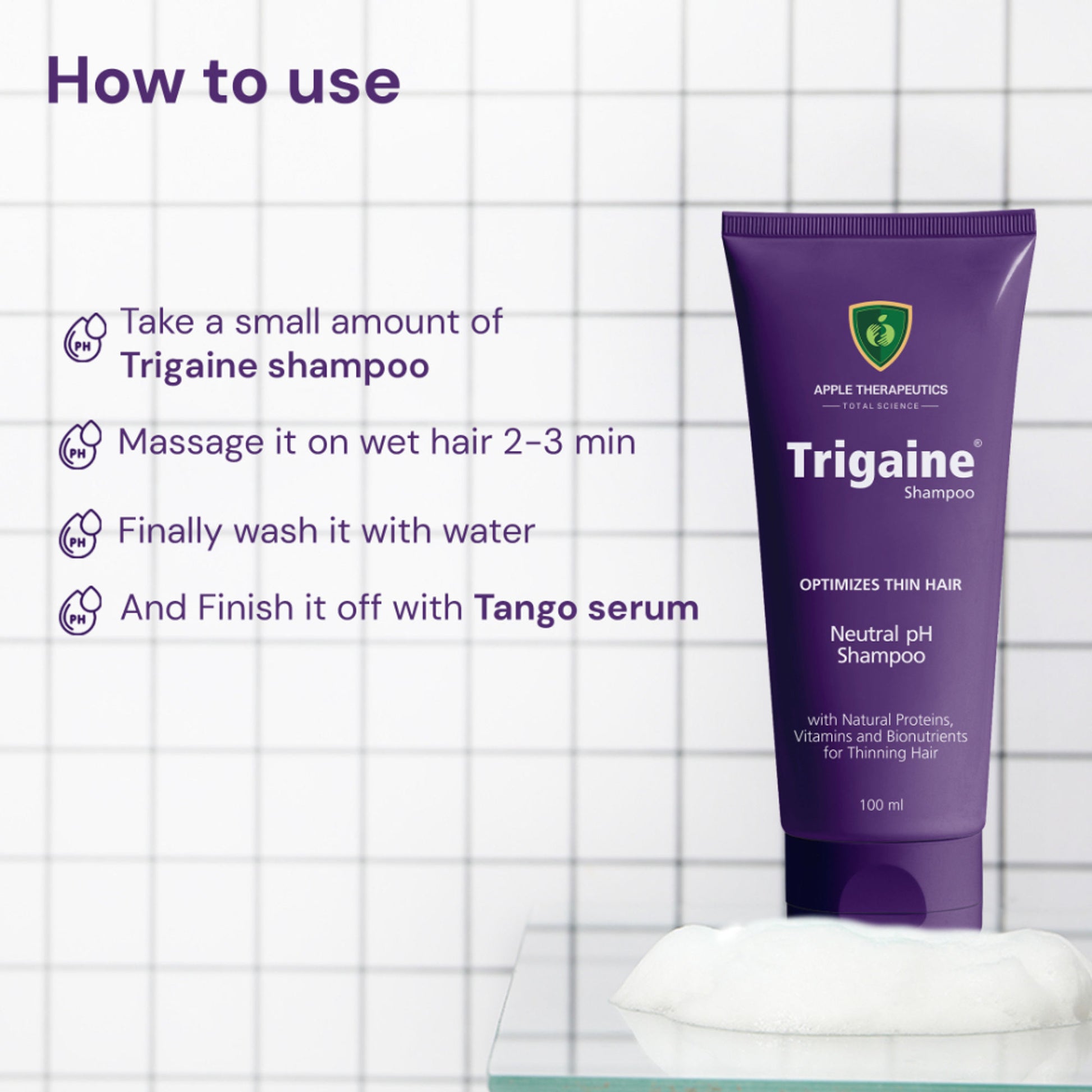 Trigaine PH 5.5 Balanced Shampoo Color & Heat Treated Hair Natural Proteins Vitamins & Bionutrients