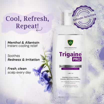 Trigaine Pro Daily Anti Dandruff Shampoo with Climbazole, Prioctone Olamine, ZPTO & Conditioner