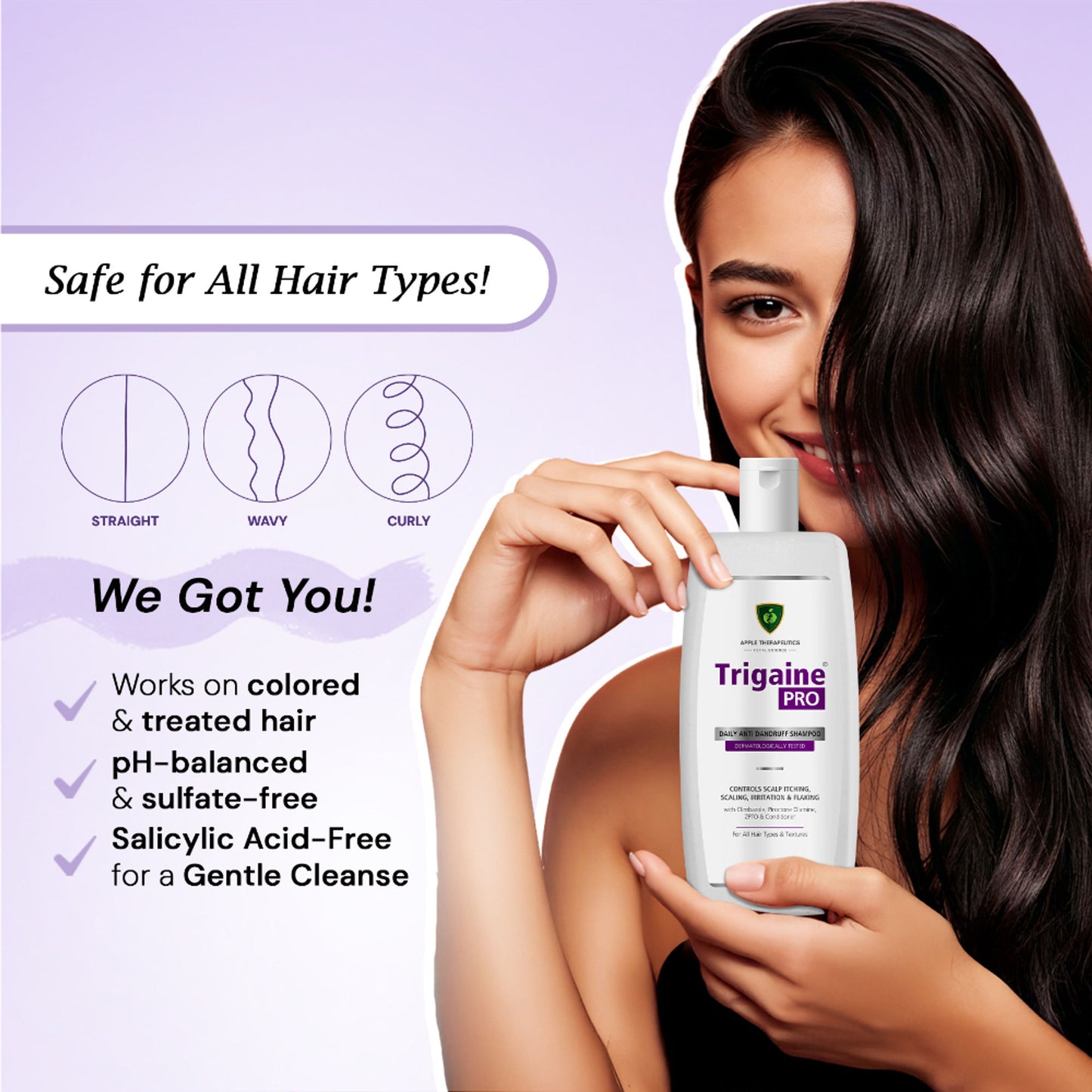 Trigaine Pro Daily Anti Dandruff Shampoo with Climbazole, Prioctone Olamine, ZPTO & Conditioner