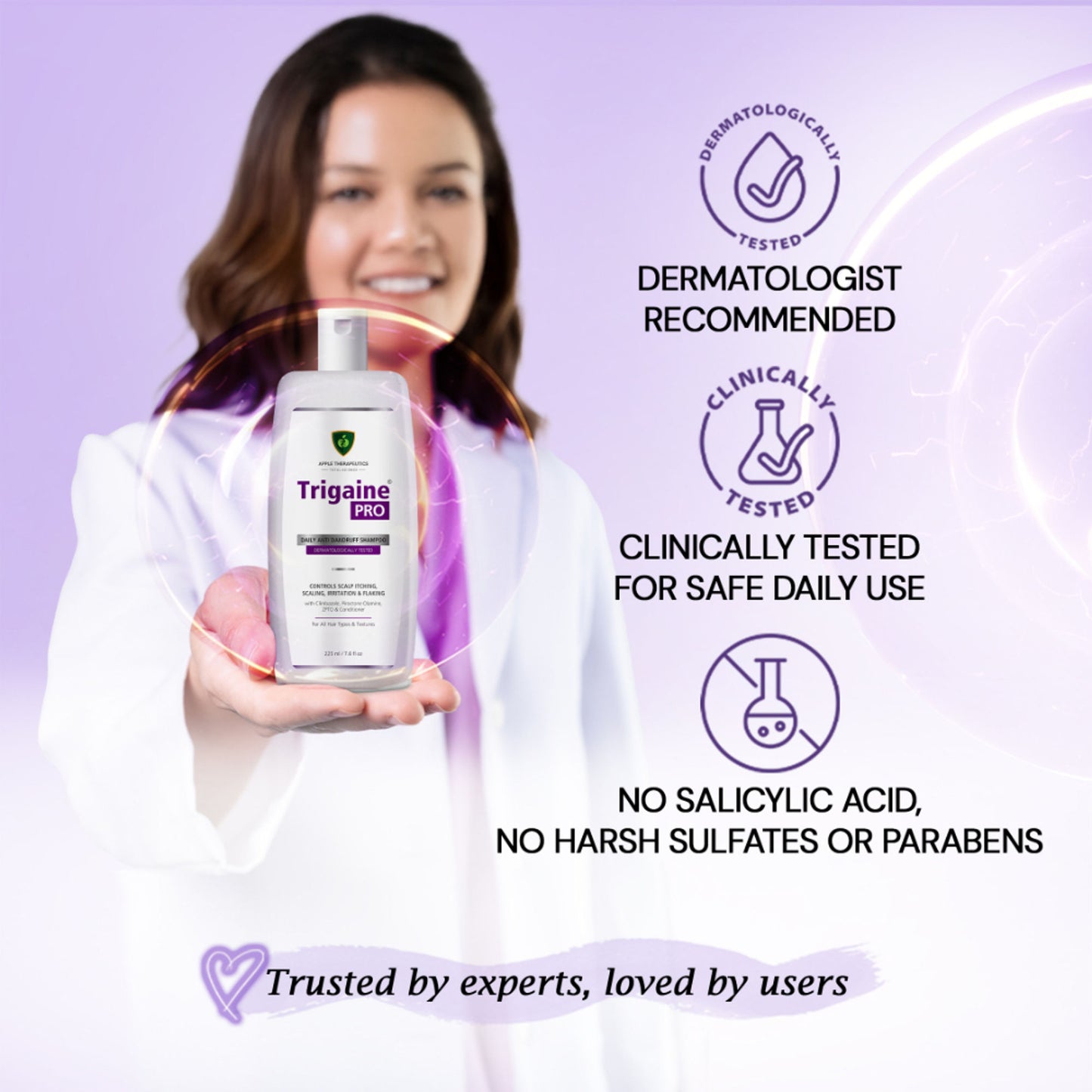Trigaine Pro Daily Anti Dandruff Shampoo with Climbazole, Prioctone Olamine, ZPTO & Conditioner