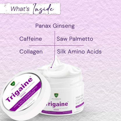 Trigaine Caffeine Hair Fall Control Mask, Hair Growth & Deep Conditioning, Saw Palmetto & Ginseng