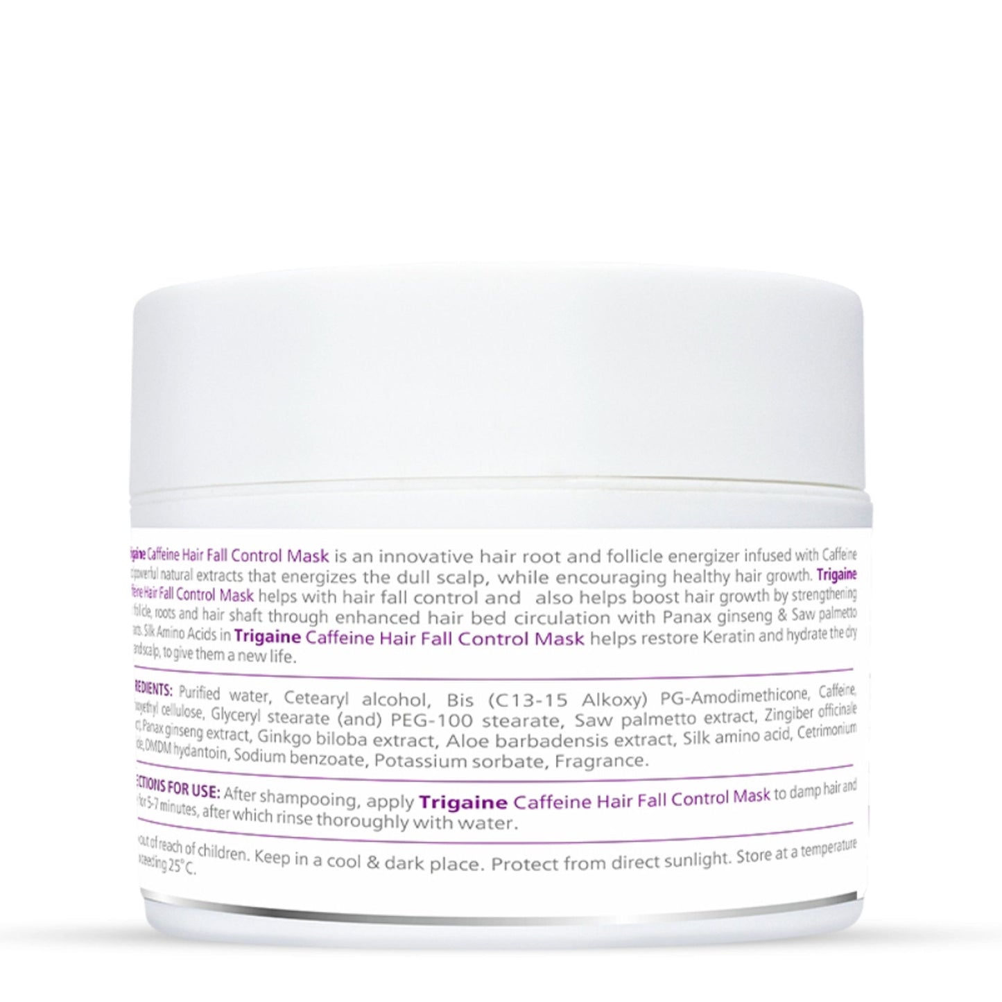 Trigaine Caffeine Hair Fall Control Mask, Hair Growth & Deep Conditioning, Saw Palmetto & Ginseng