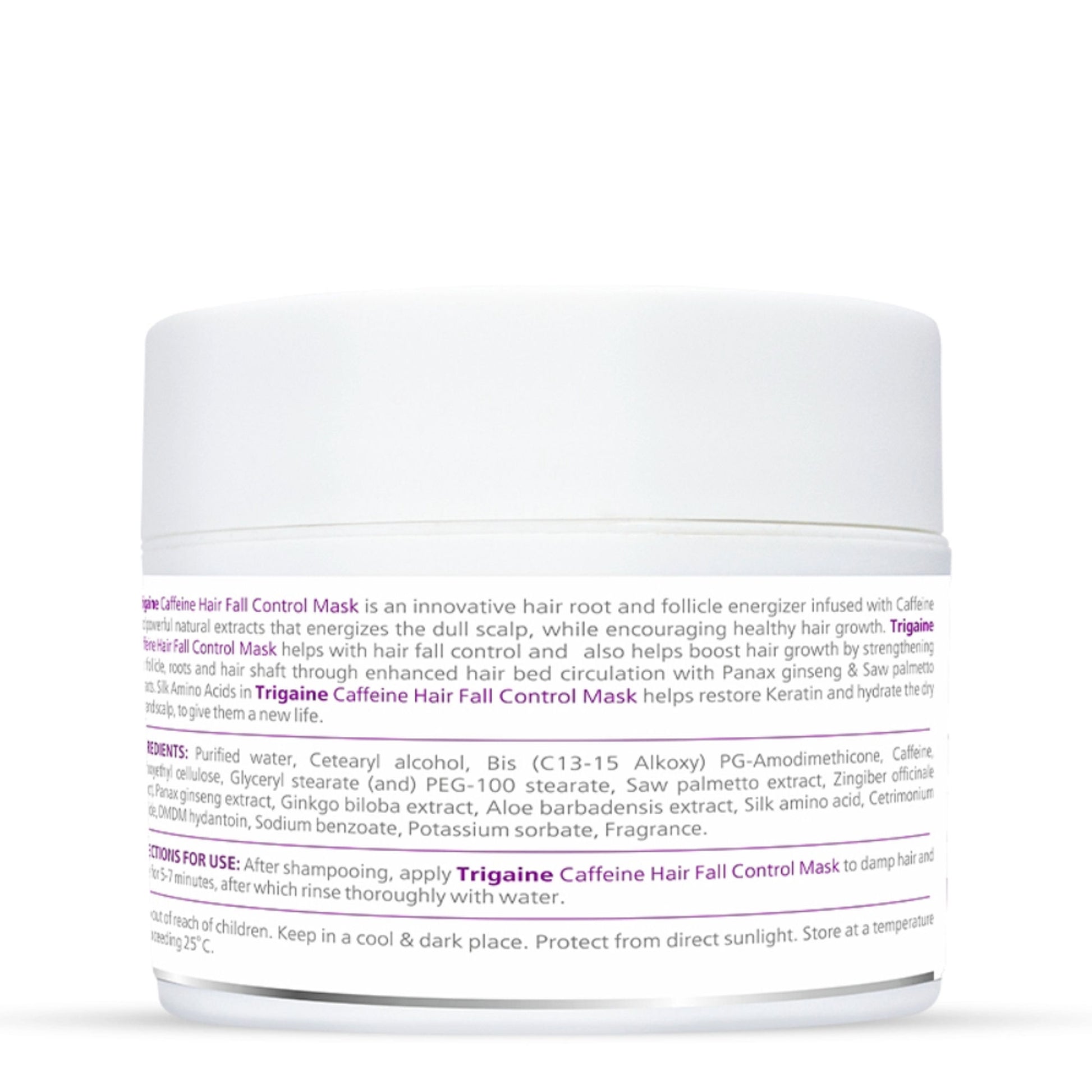 Trigaine Caffeine Hair Fall Control Mask, Hair Growth & Deep Conditioning, Saw Palmetto & Ginseng