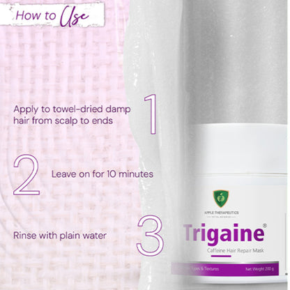 Trigaine Caffeine Hair Repair Mask for Damaged, Dull & Frizzy Hair, Xylishine, Vitamin E & Caffeine
