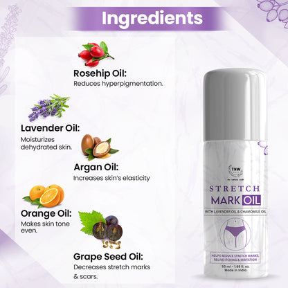 TNW The Natural Wash Stretch Mark Oil For Reducing Scars & Pigmentation