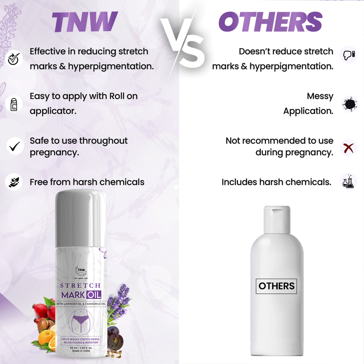 TNW The Natural Wash Stretch Mark Oil For Reducing Scars & Pigmentation