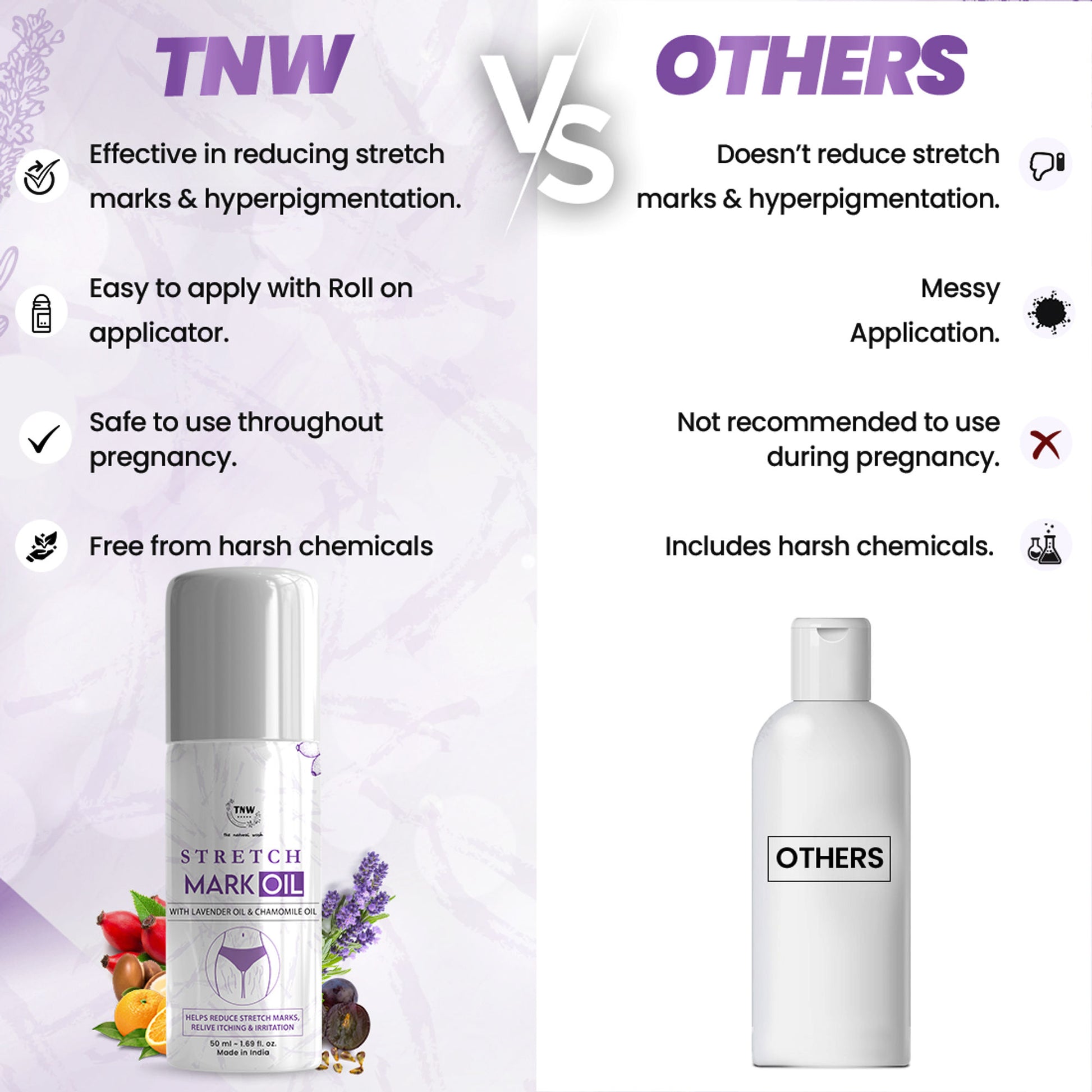 TNW The Natural Wash Stretch Mark Oil For Reducing Scars & Pigmentation