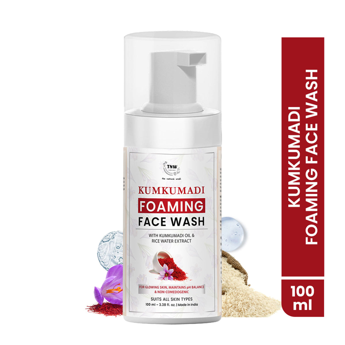 TNW The Natural Wash Oil-Controlling Kumkumadi Foaming Face Wash For Glowing Skin