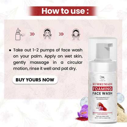 TNW The Natural Wash Oil-Controlling Kumkumadi Foaming Face Wash For Glowing Skin