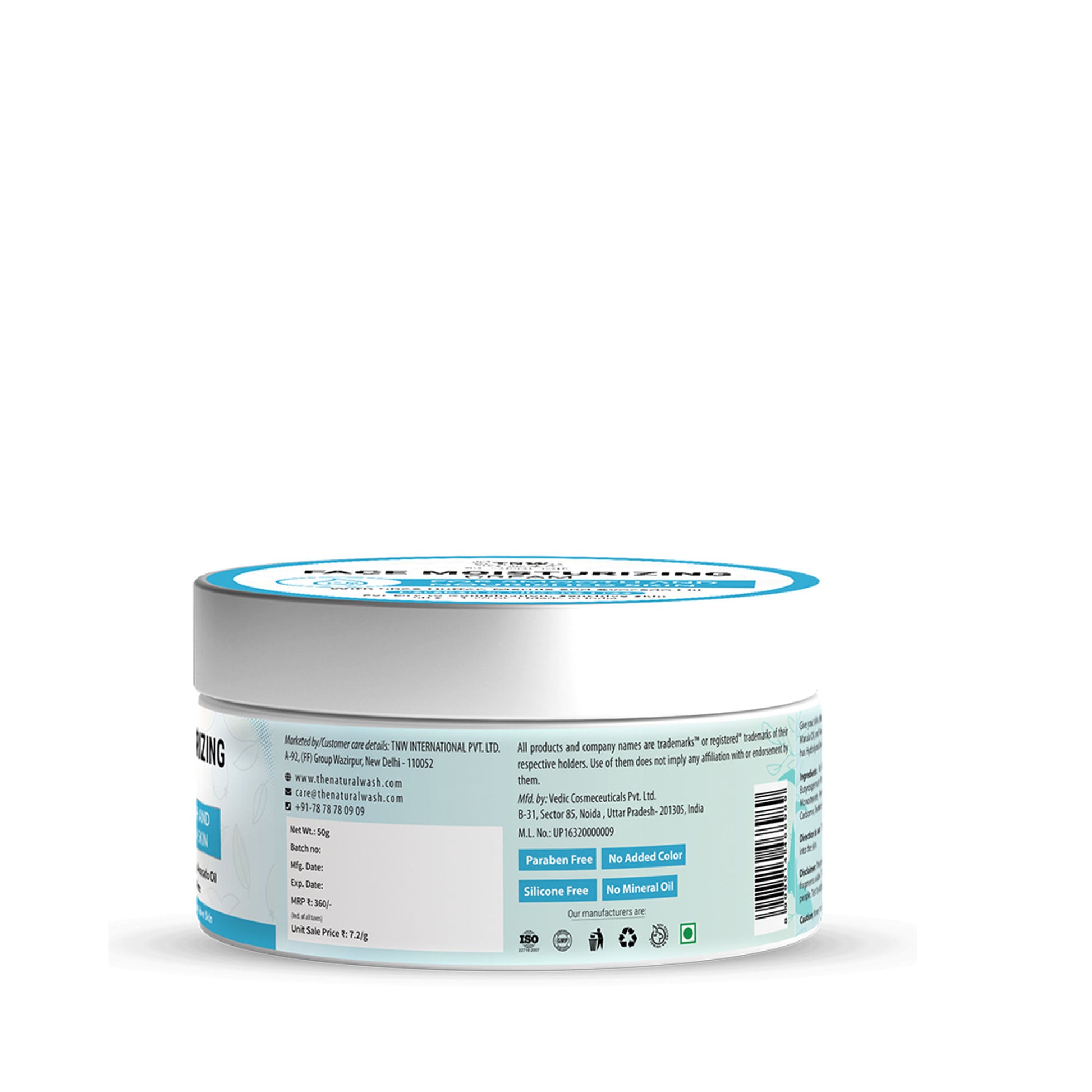 TNW The Natural Wash Face Moisturizing Cream With Shea Butter For Dry And Sensitive Skin
